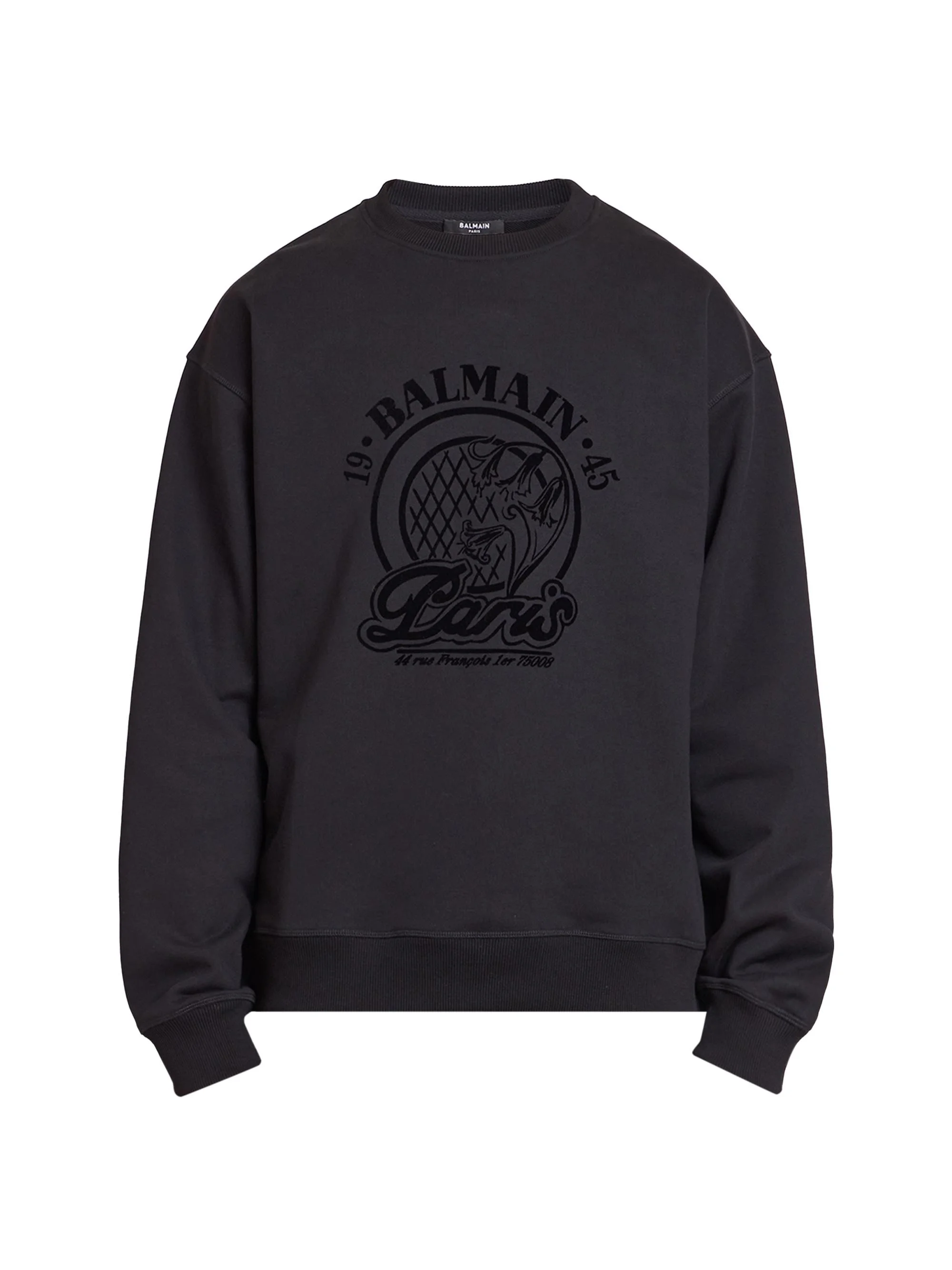 Men's Logo Cotton Drop Shoulder Sweatshirt - Noir - 1