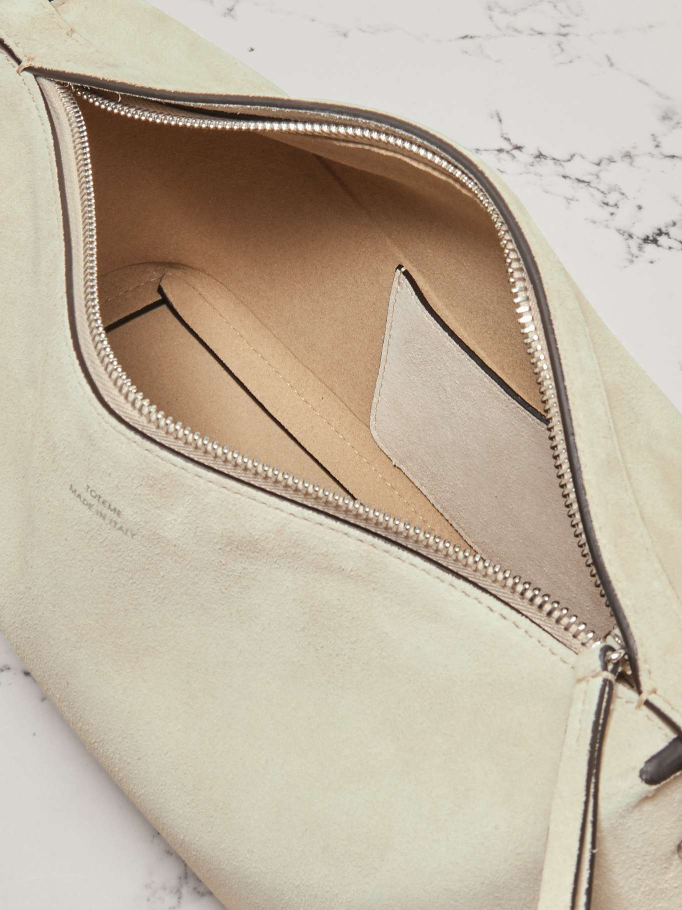 Scoop suede clutch Off-white - 5