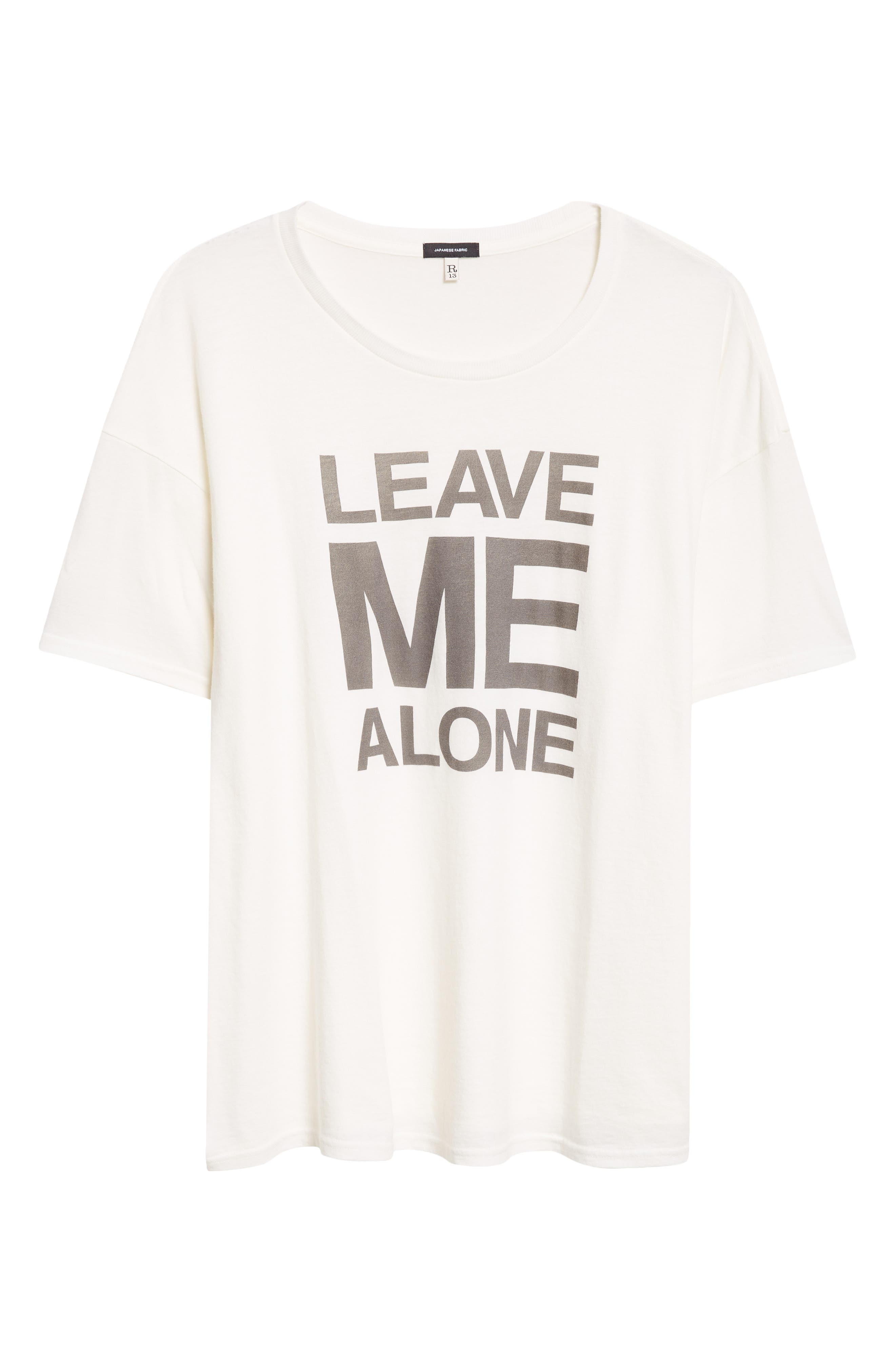 R13 Leave Me Alone Cotton & Cashmere Graphic T-Shirt in Ecru White at Nordstrom - 5