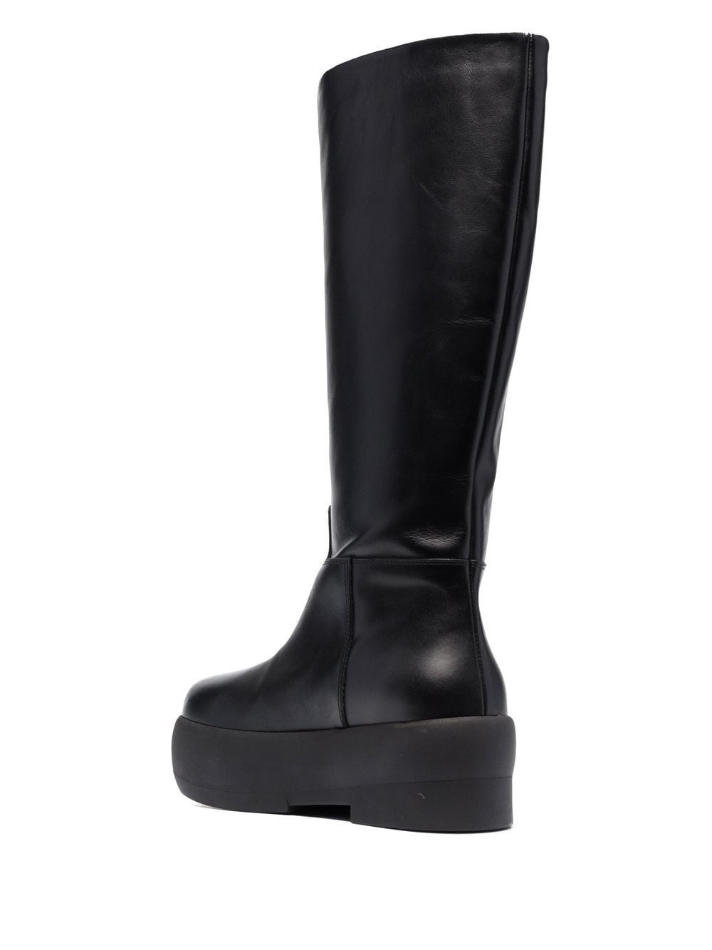 platform-sole leather boots - 5