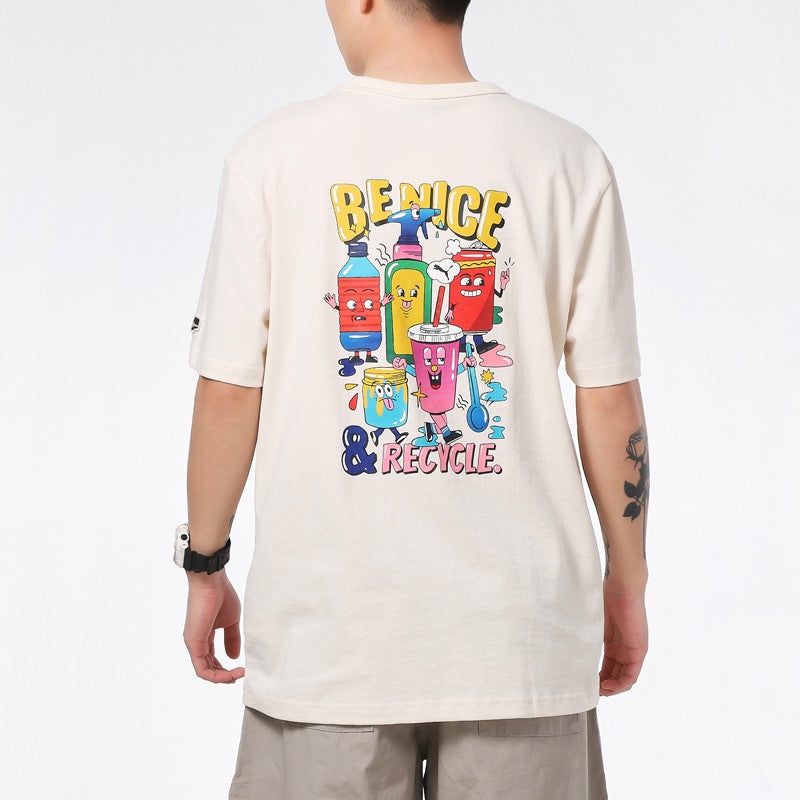 PUMA Sports Alphabet Cartoon Printing Round Neck Short Sleeve Beige 531335-75 - 5