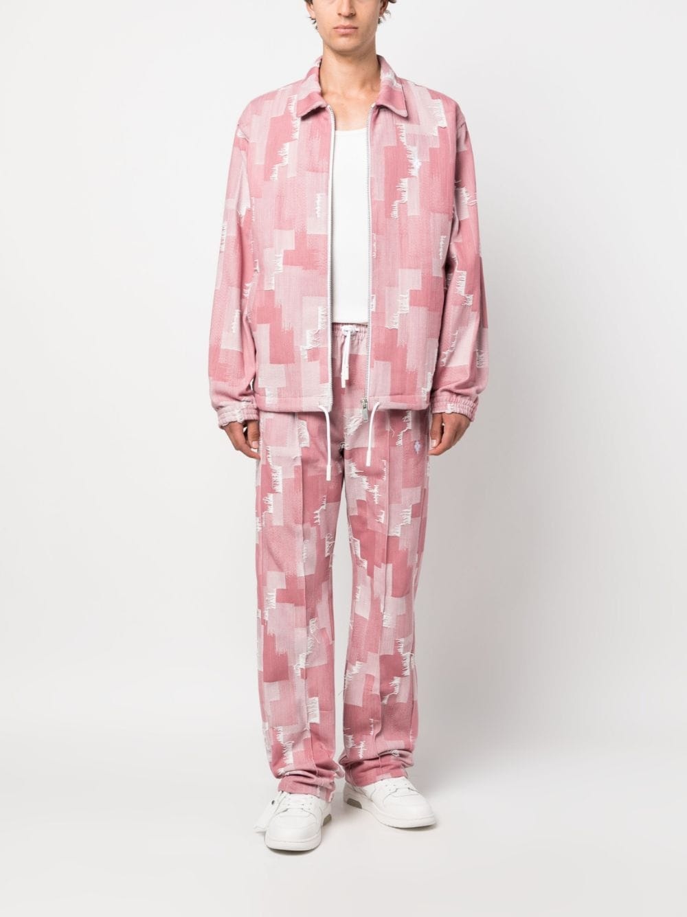 geometric-print shirt jacket - 2