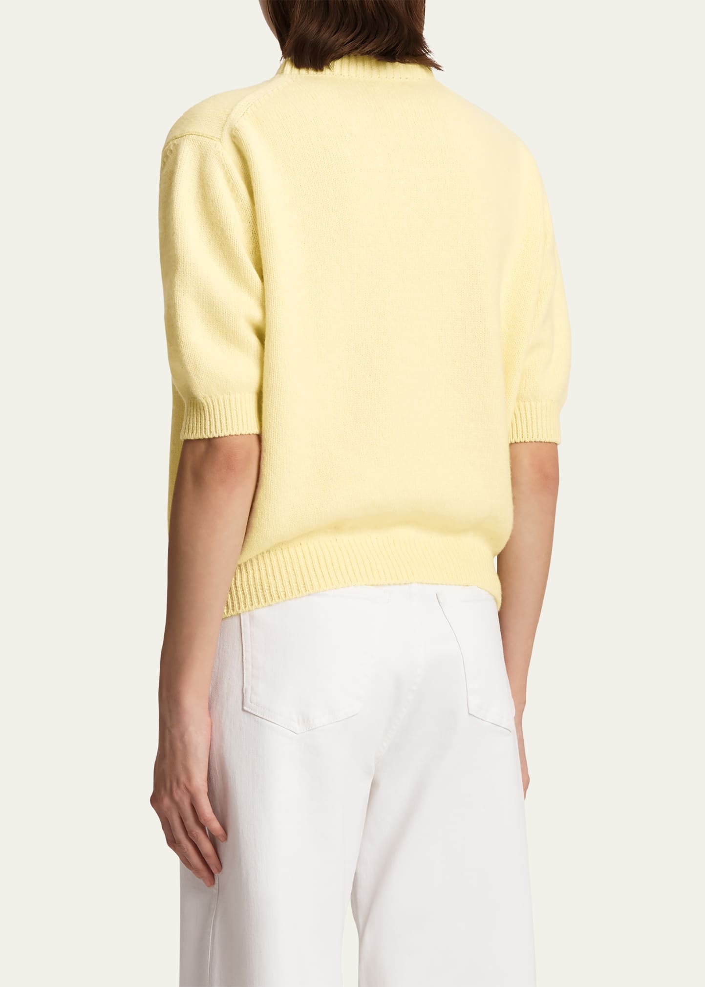Davin Short-Sleeve Cashmere Sweater - 3