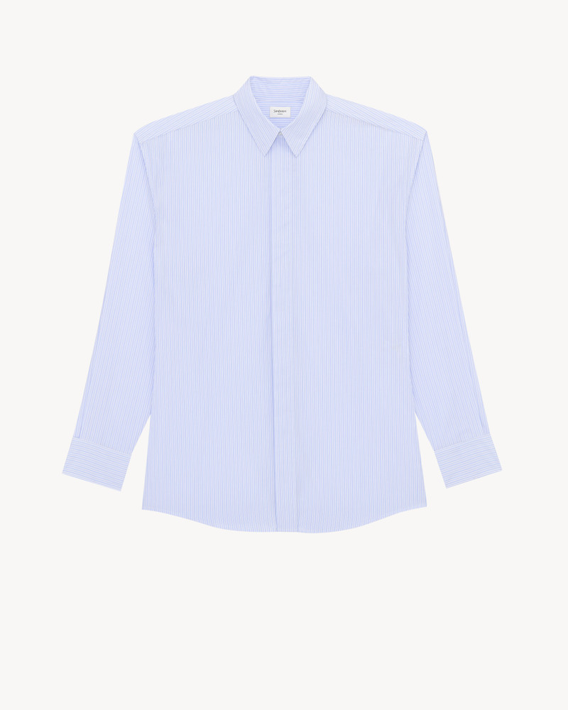 BROAD-SHOULDER SHIRT IN STRIPED COTTON POPLIN 1
