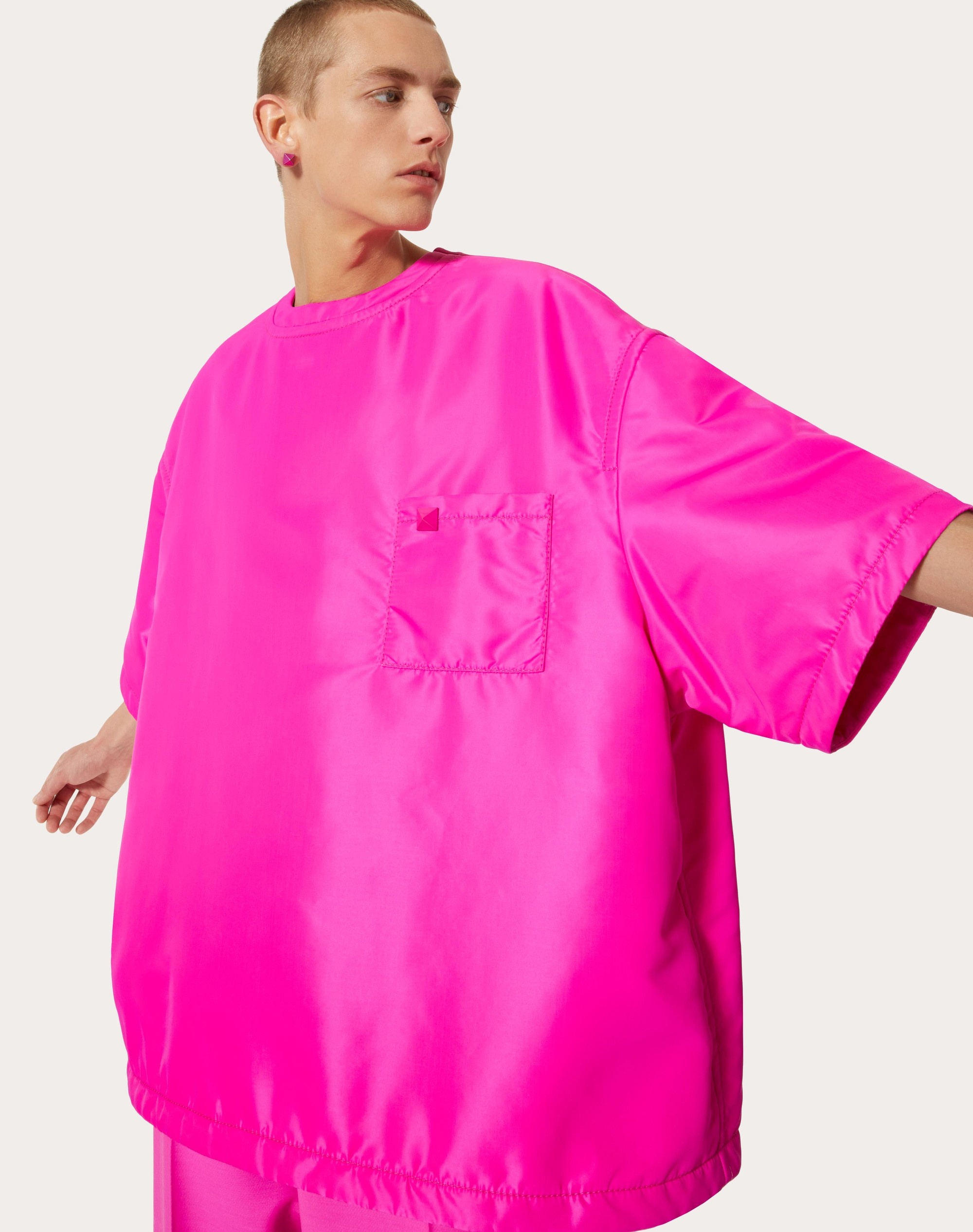 NYLON T-SHIRT WITH STUD DETAIL - 5