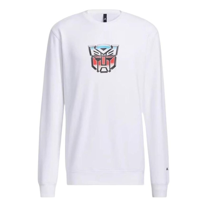 adidas x Transformers Crossover Cartoon Printing Round Neck Long Sleeves T-Shirt 'White' HN4183 - 1