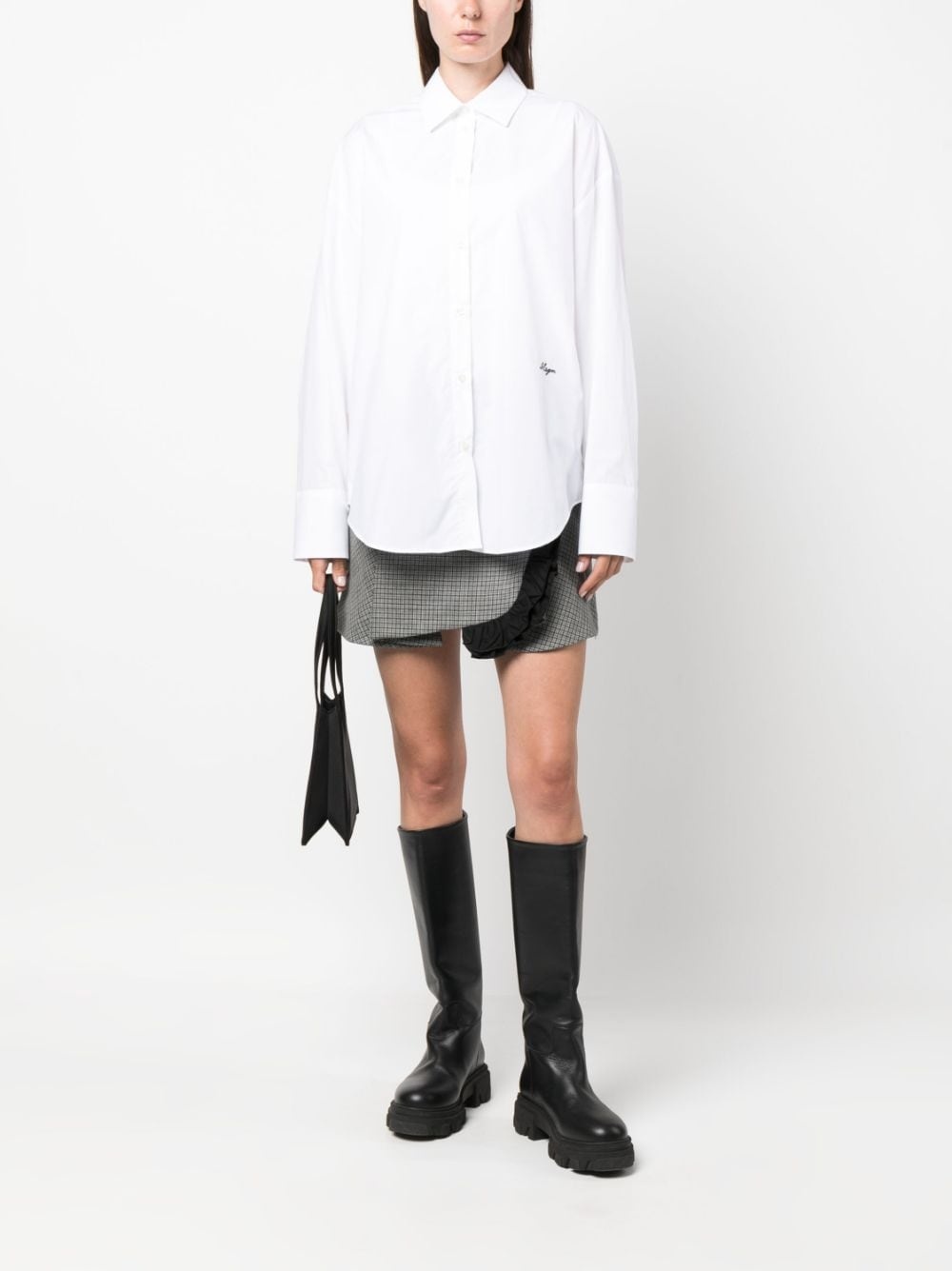 embroidered-logo cotton shirt - 2