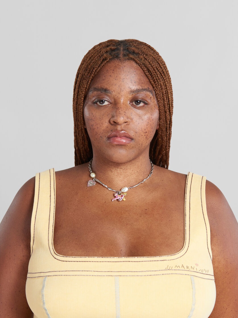 METAL CHAIN NECKLACE WITH TIGER PENDANT - 2
