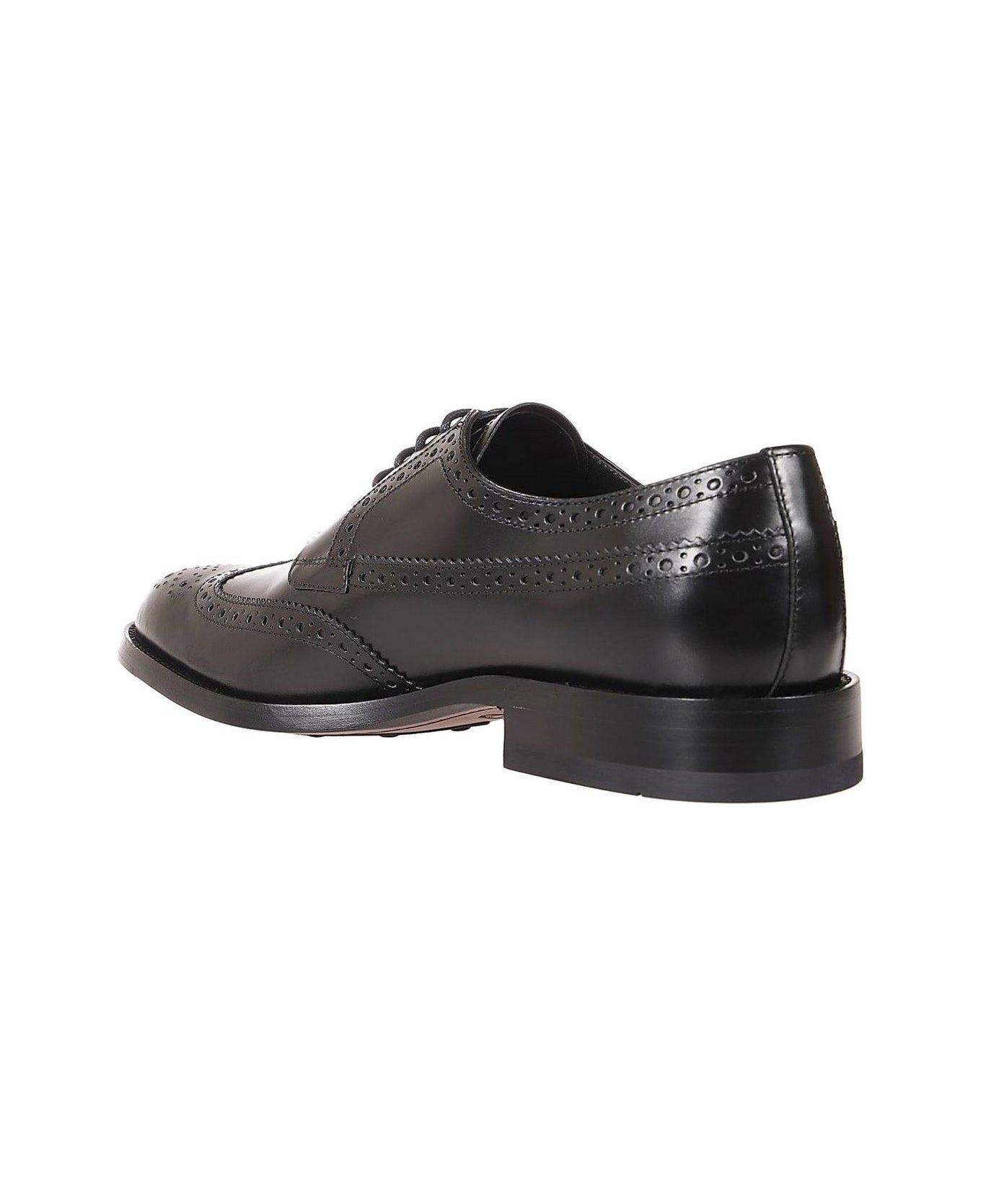 Round Toe Lace-up Brogues - 3
