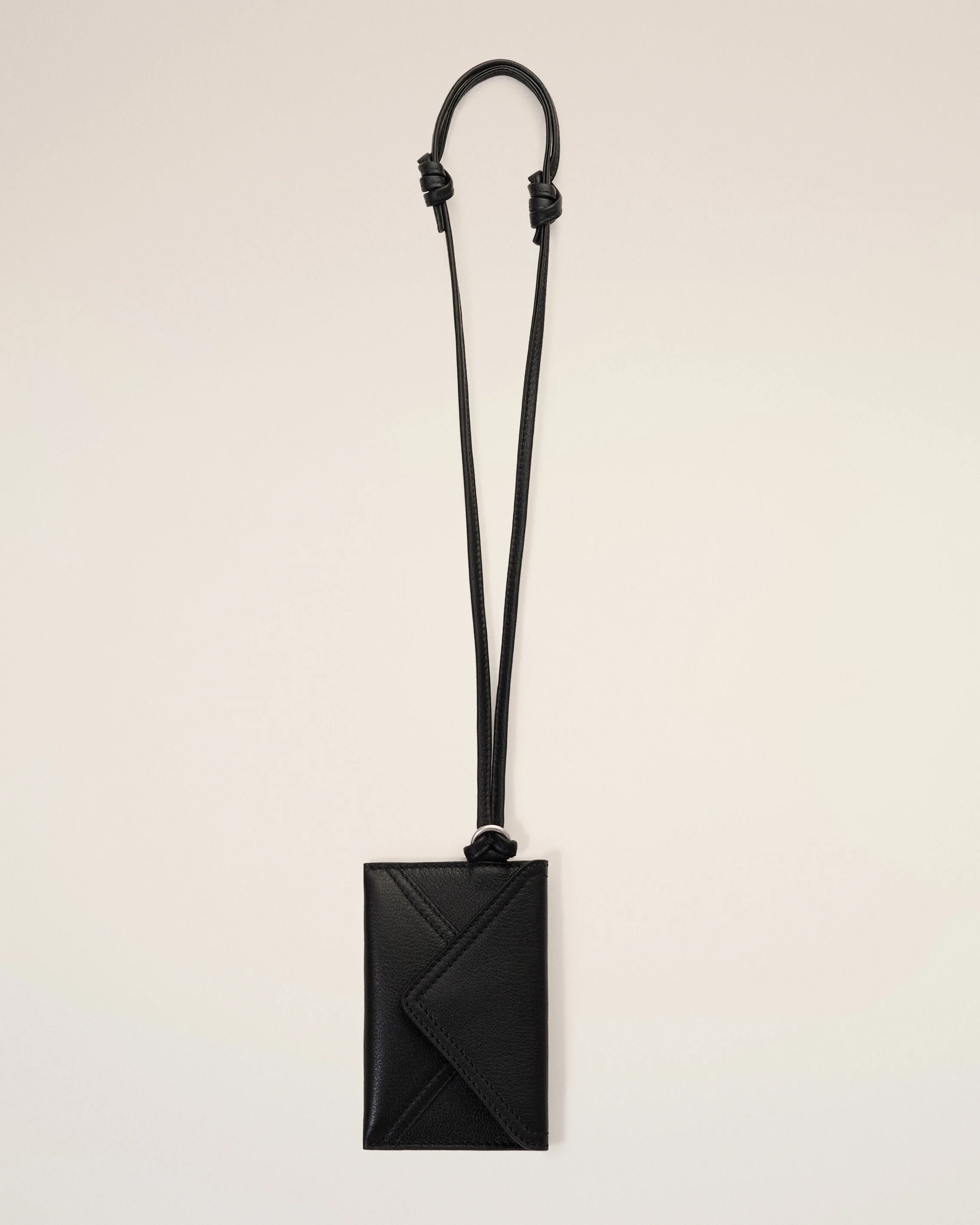 BLACK ETIENNE STRAP TAURILLON LEATHER ENVELOPE CARD HOLDER - 1