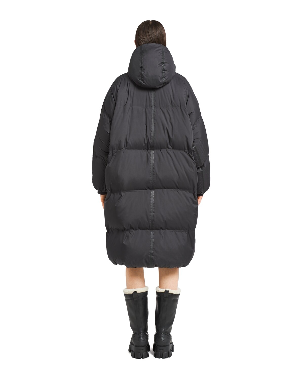 Oversized technical nylon down coat - 4