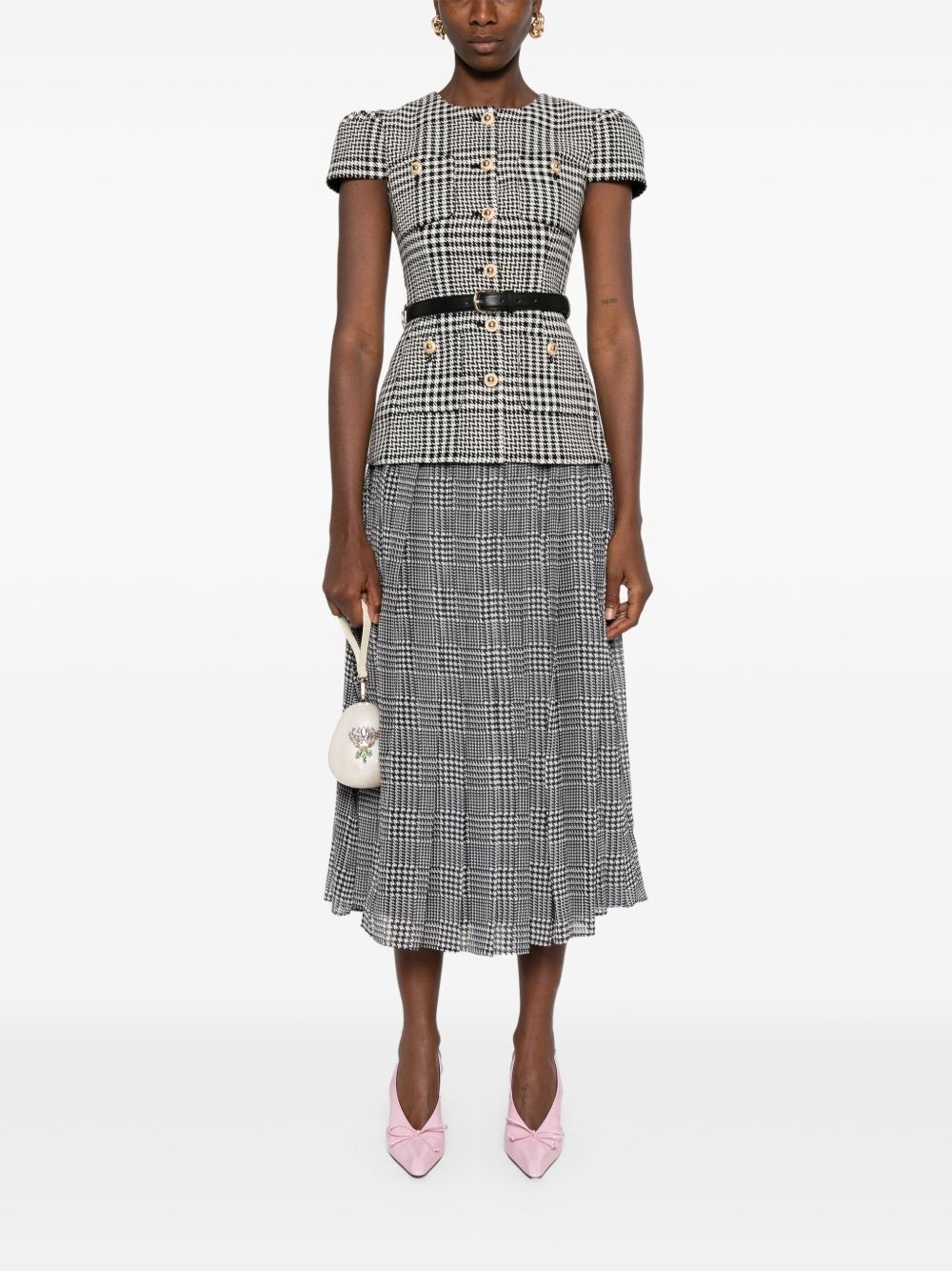 Houndstooth midi dress - 2