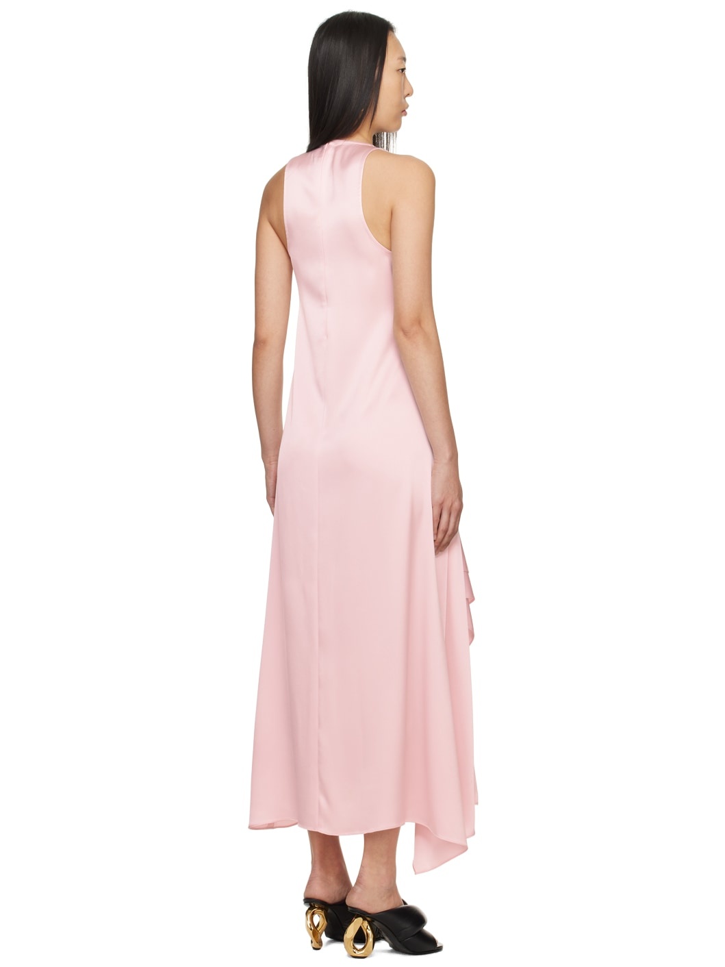 Pink Draped Midi Dress - 3