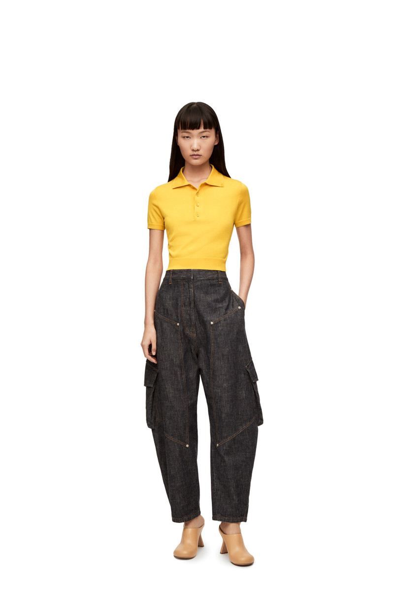 Loewe Cropped polo sweater in silk outlook