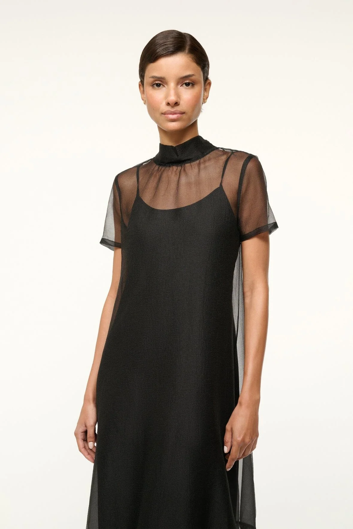 chinese dress ladies Staud Albee Dress Black with Flower Detail  Quattro Tizi