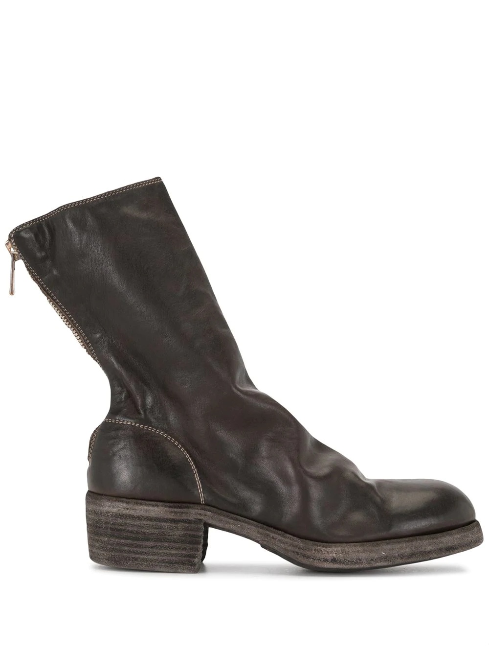 zip-up leather ankle boots - 1