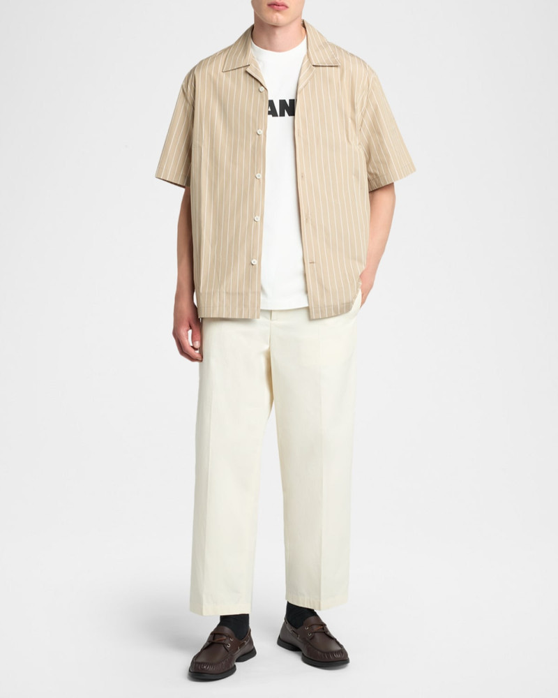 Jil Sander Men & apos;s Flat-Front Cotton Trousers outlook