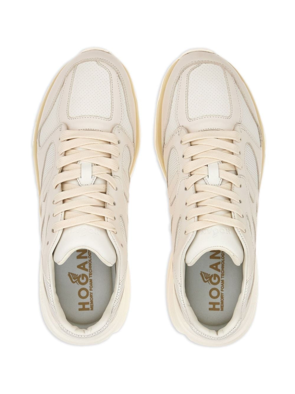 panelled leather sneakers - 5
