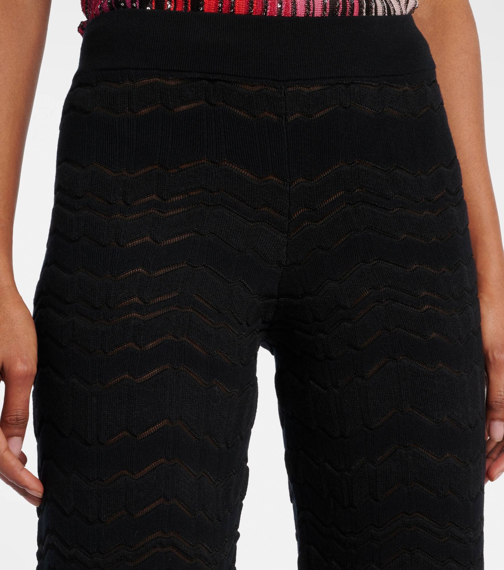 Zig Zag semi-sheer straight pants - 4