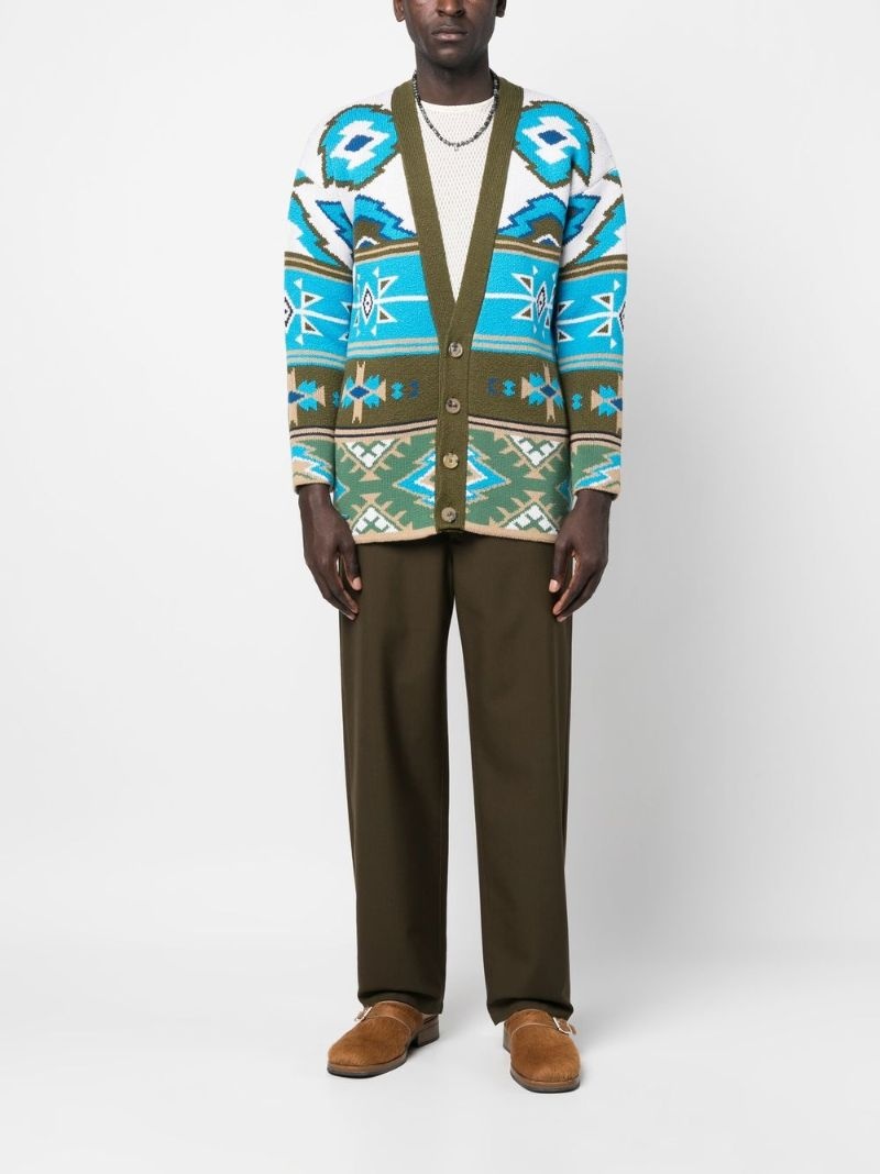 graphic-print knitted cardigan - 2