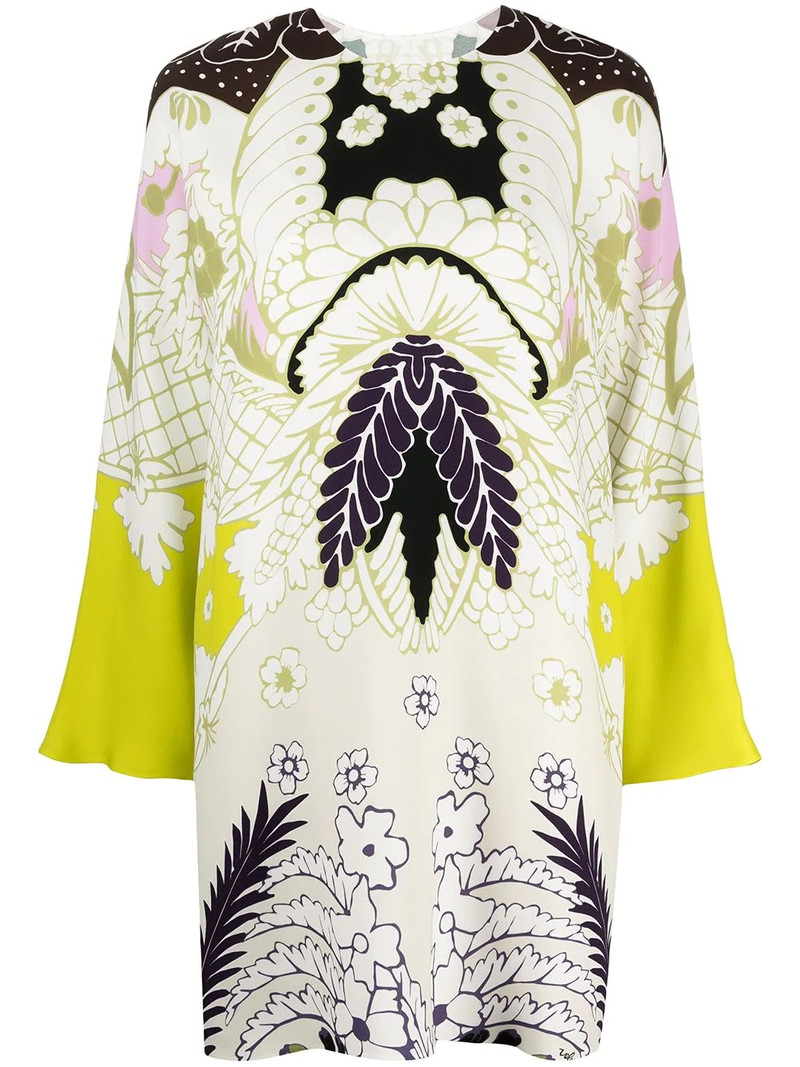 abstract-print long-sleeve dress 1