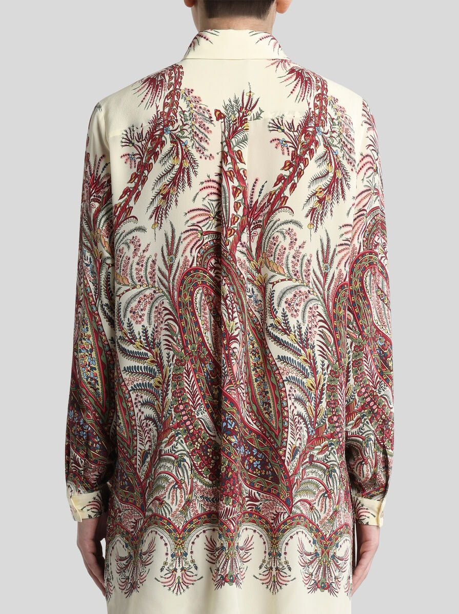 SILK SHIRT WITH PLACED PRINT - 5