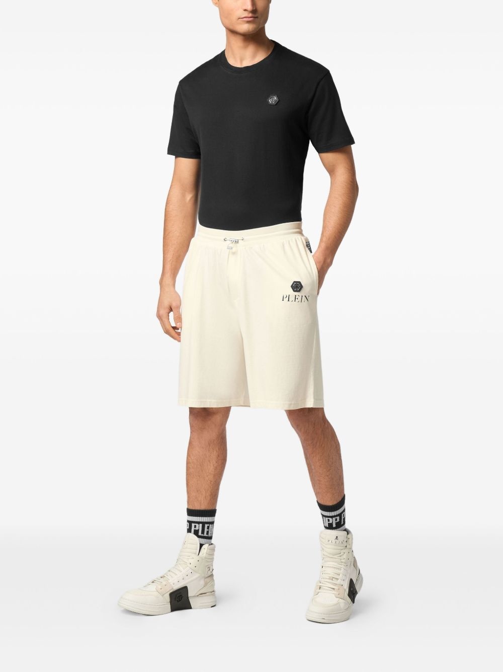 logo-appliqué track shorts - 2
