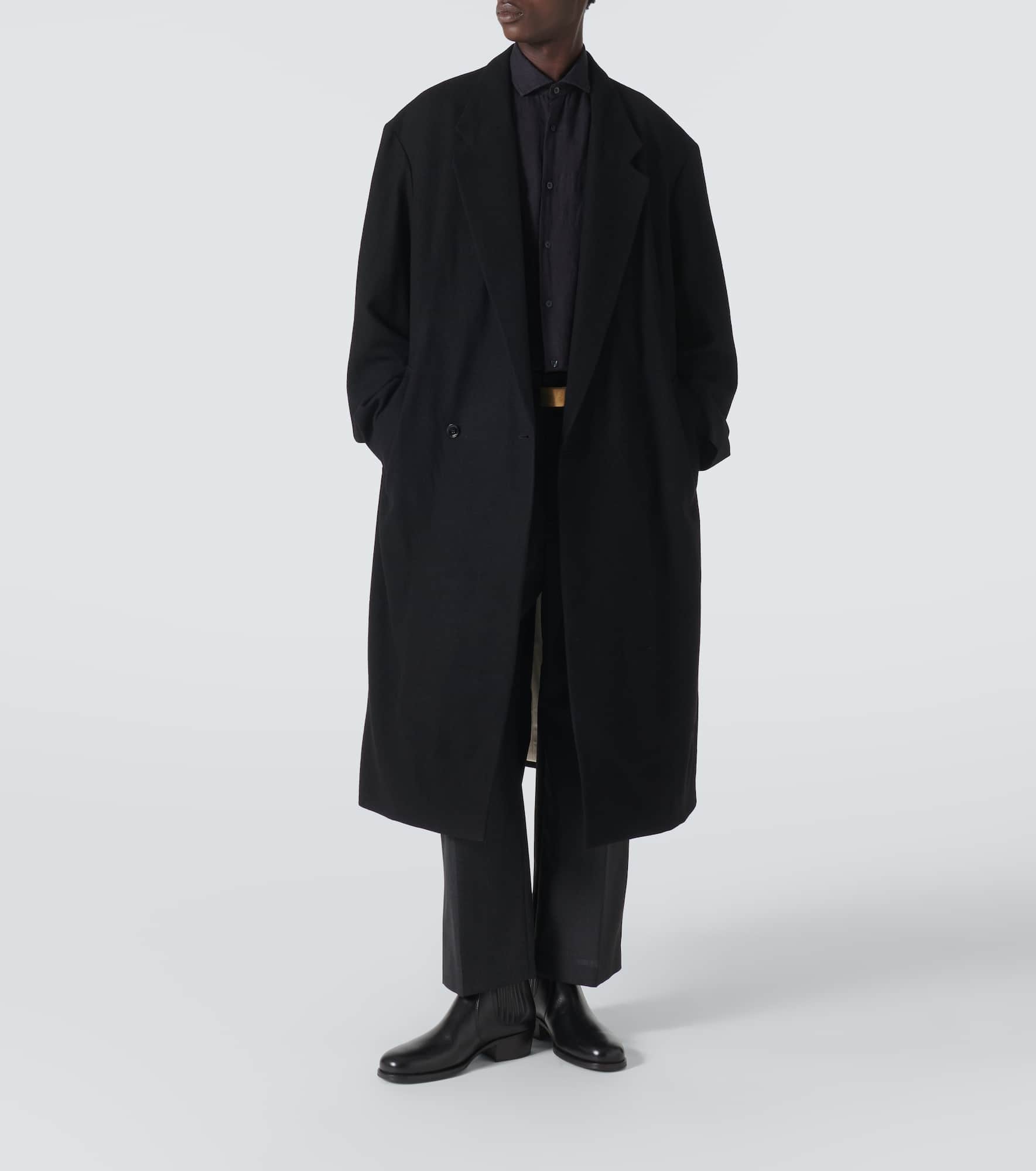 Oversized virgin wool twill overcoat - 2