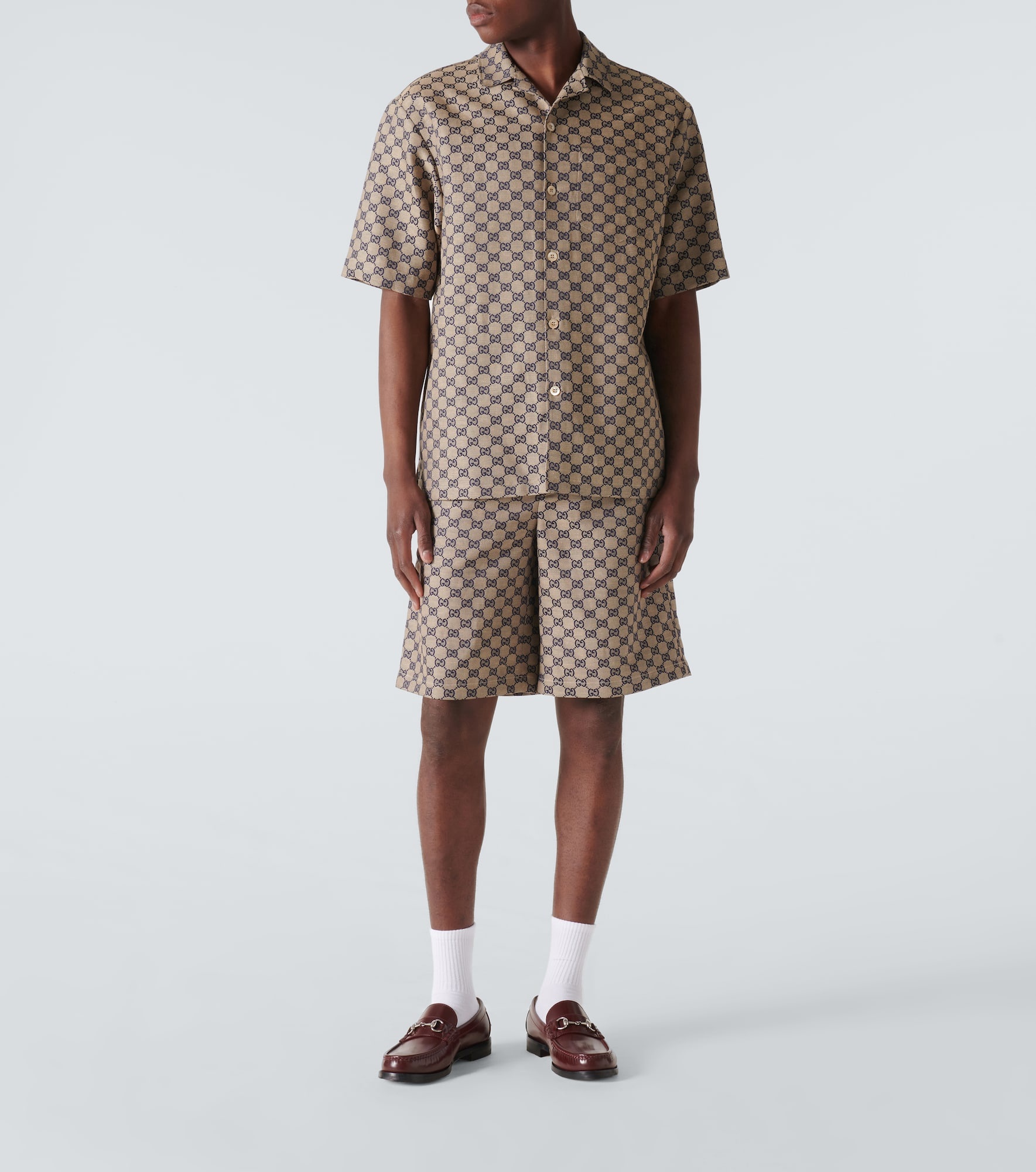 GG linen-blend canvas bowling shirt - 2