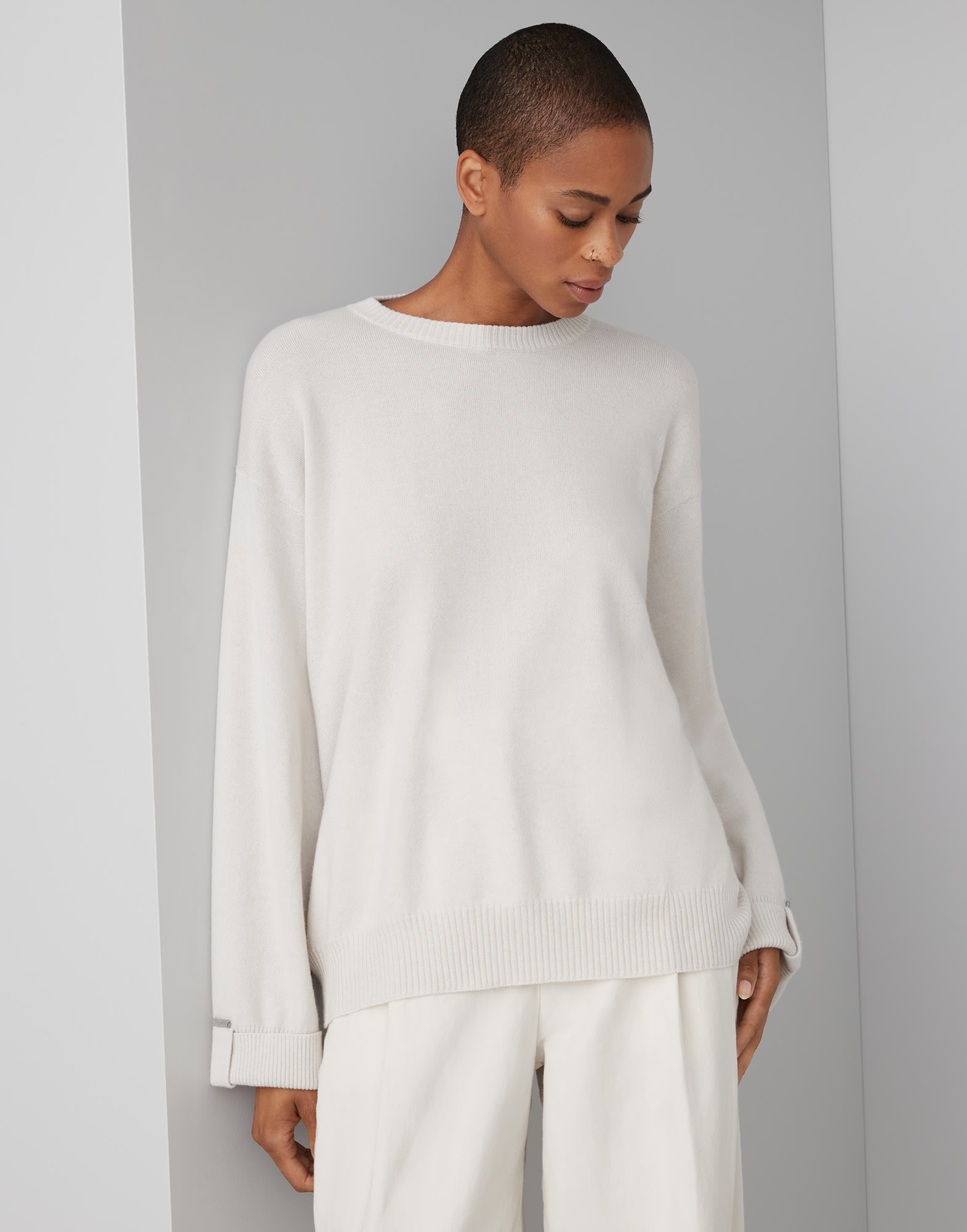 Cashmere sweater with shiny details - 1