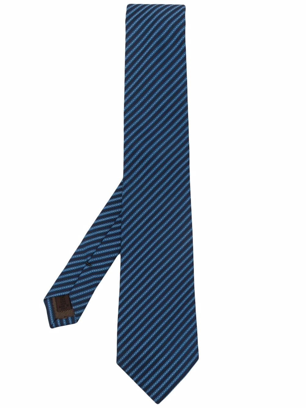 diagonal stripe embroidered silk tie - 1