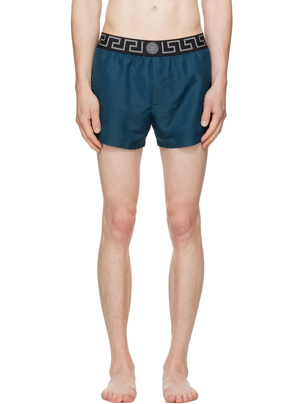 Blue Greca Swim Shorts - 1