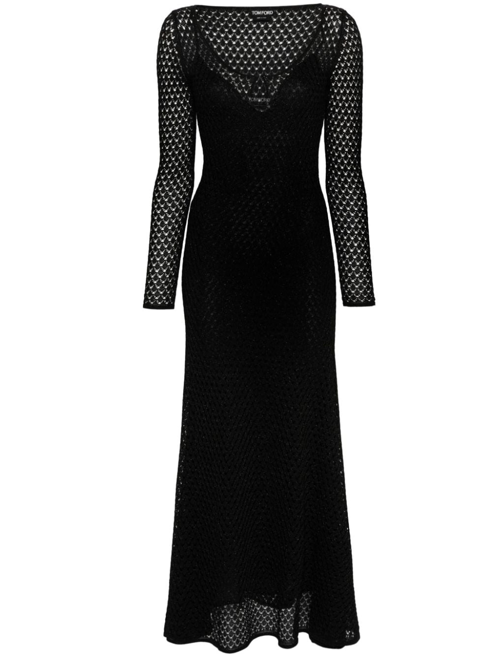 lurex crochet maxi dress - 1