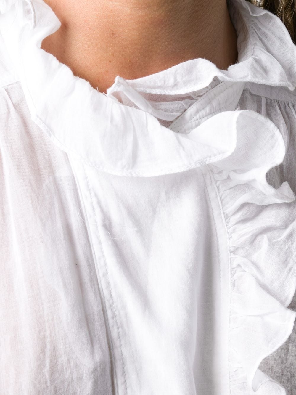 ruffled-collar cotton blouse - 5