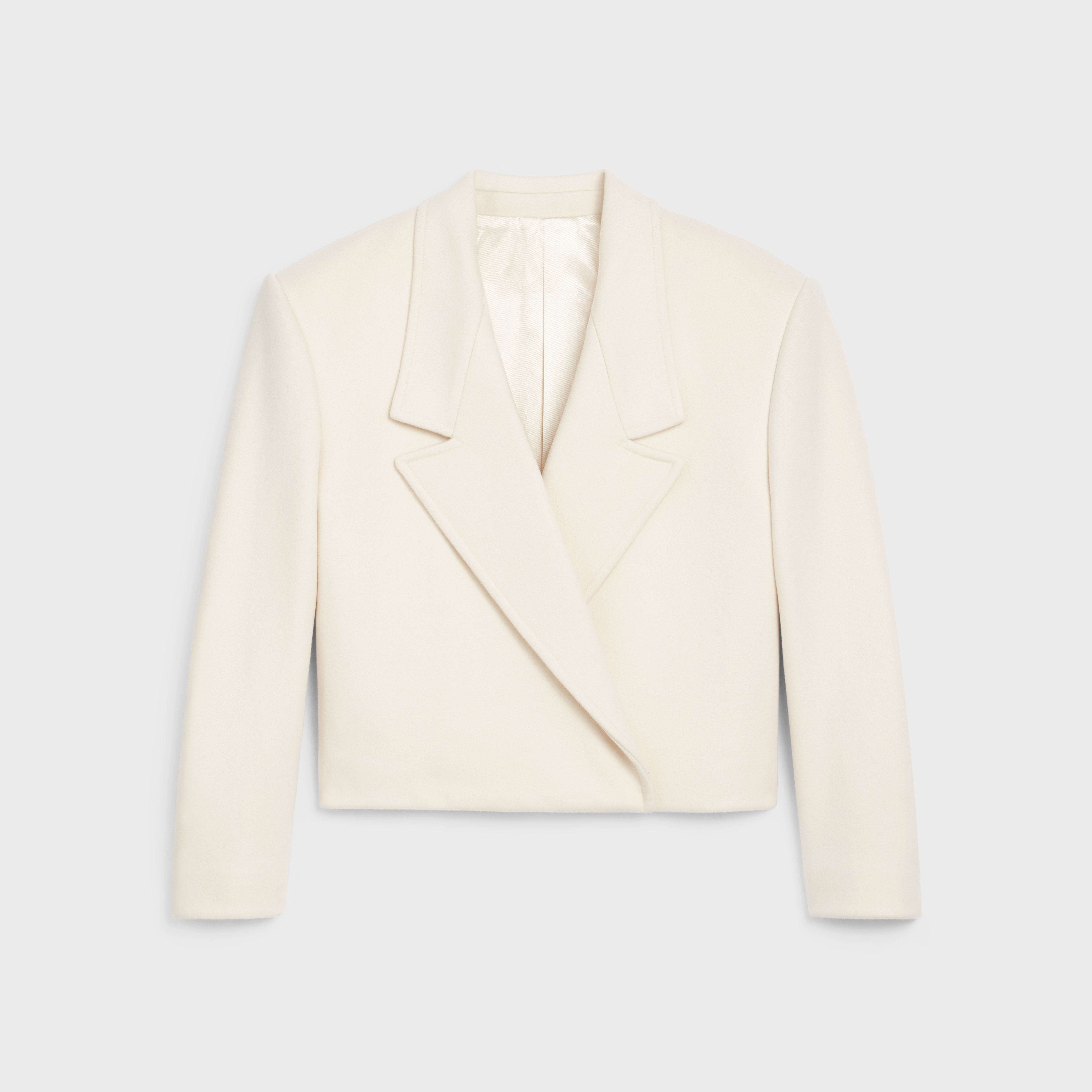 Cropped draped coat in Cashmere - 1