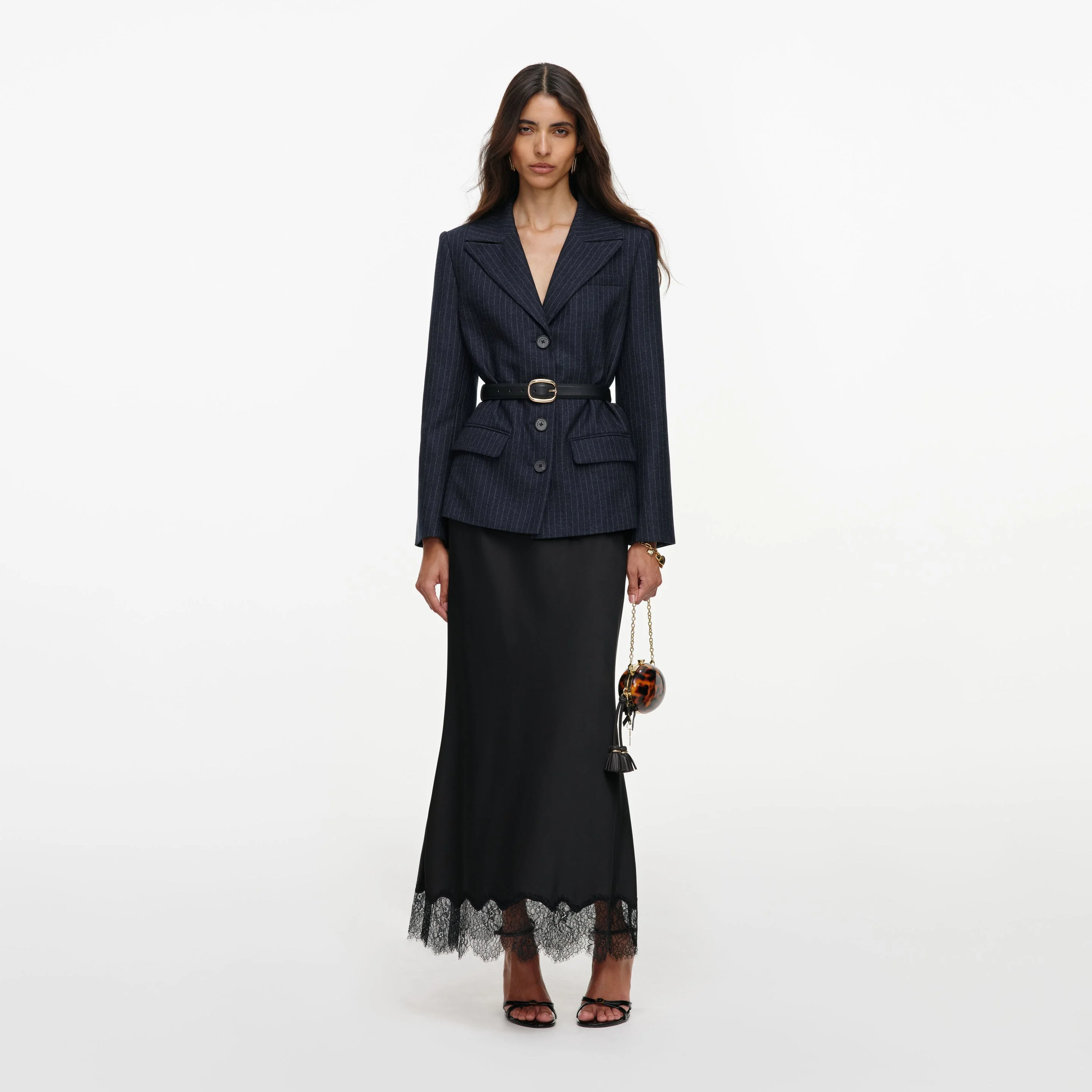 Tailored Blazer Satin Midi Dress - 1