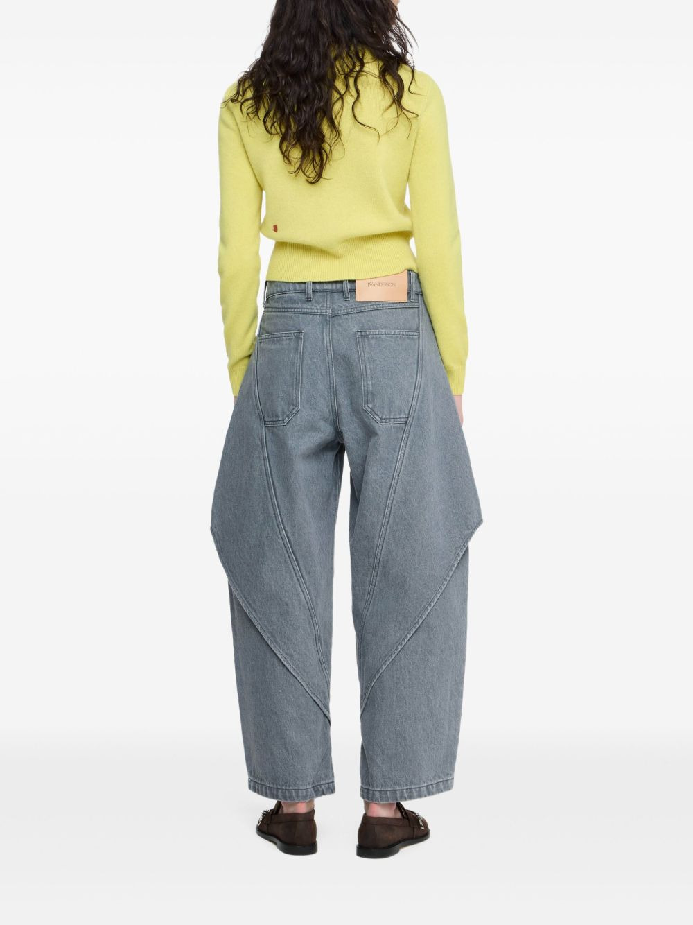 panelled denim trousers - 3