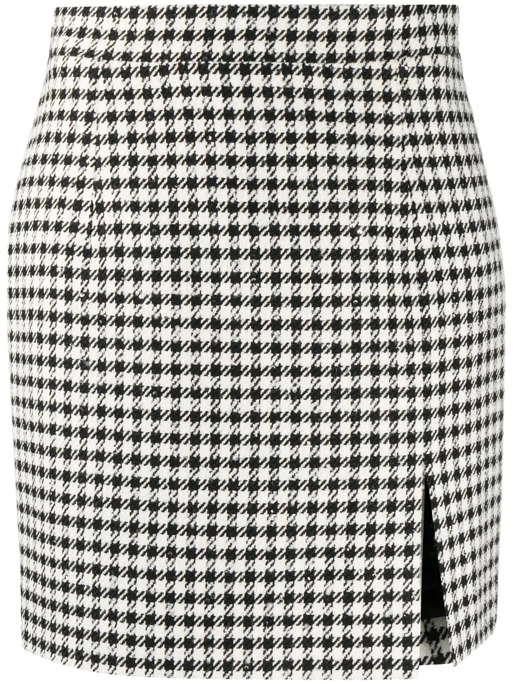 side slit houndstooth print skirt - 1