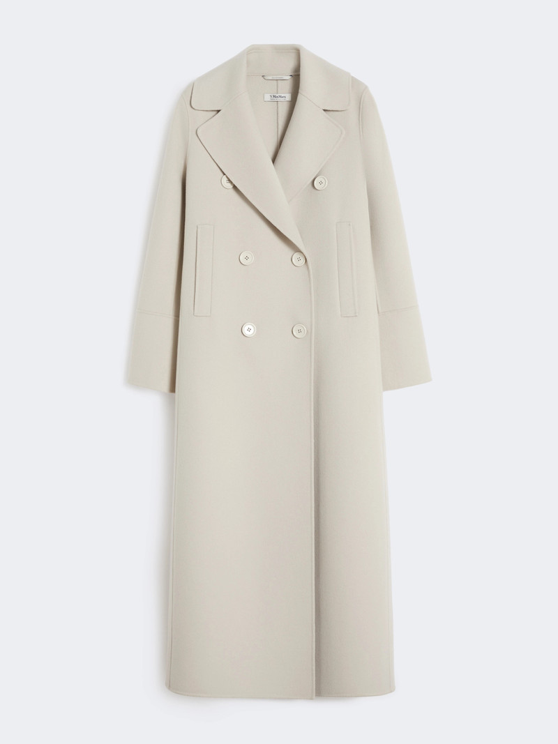 CUSTODI Long wool coat with half-belt detail - SAND 1