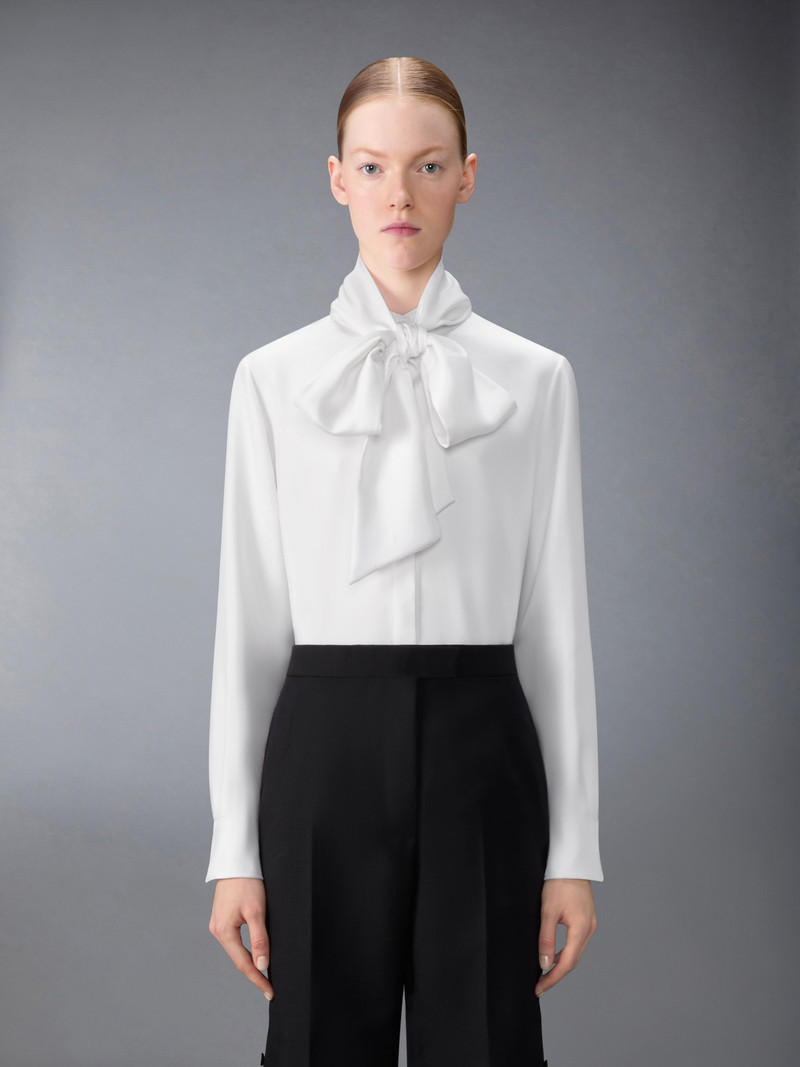 Thom Browne SOLID SILK TWILL DETACHABLE COLLAR SHIRT outlook