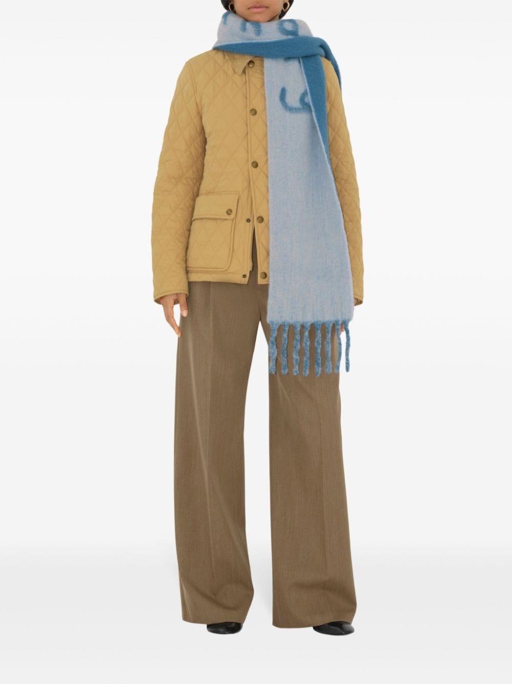 logo-intarsia reversible scarf - 4