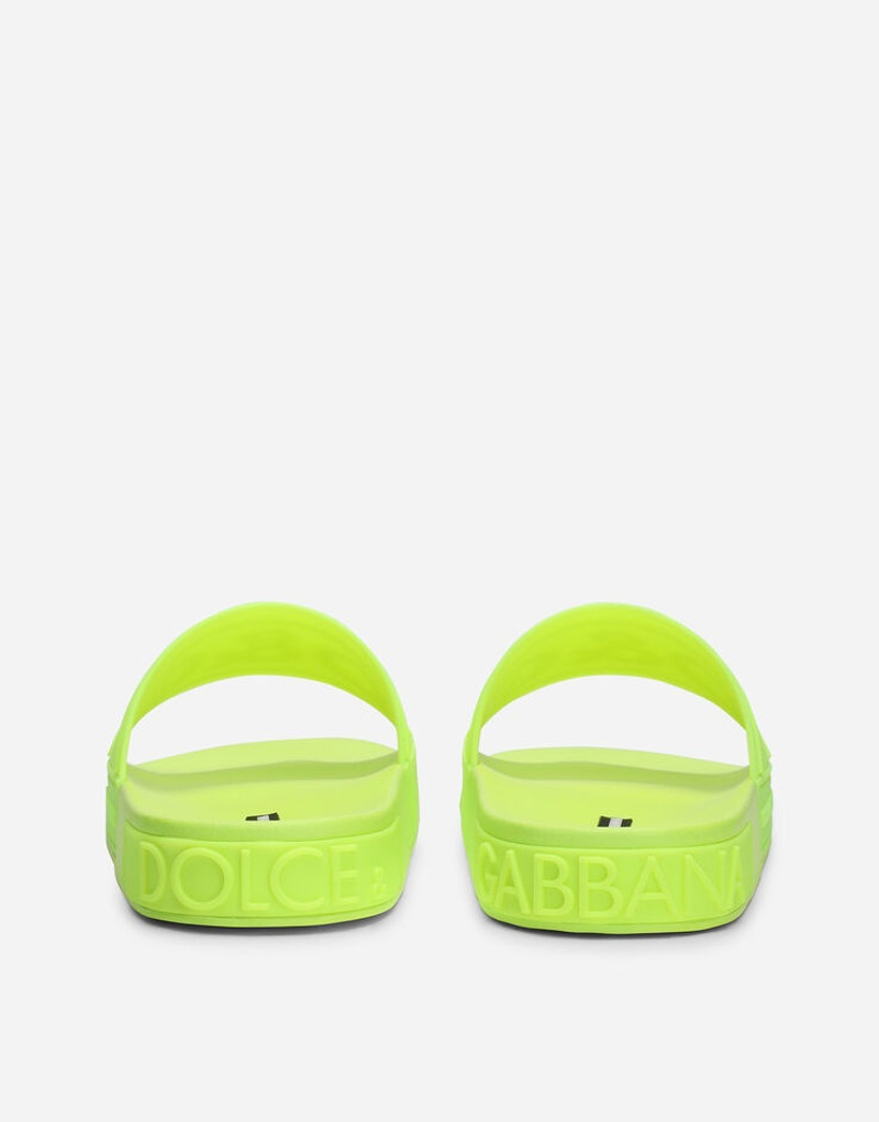 Dolce & Gabbana Rubber beachwear sliders with high-frequency detailing outlook