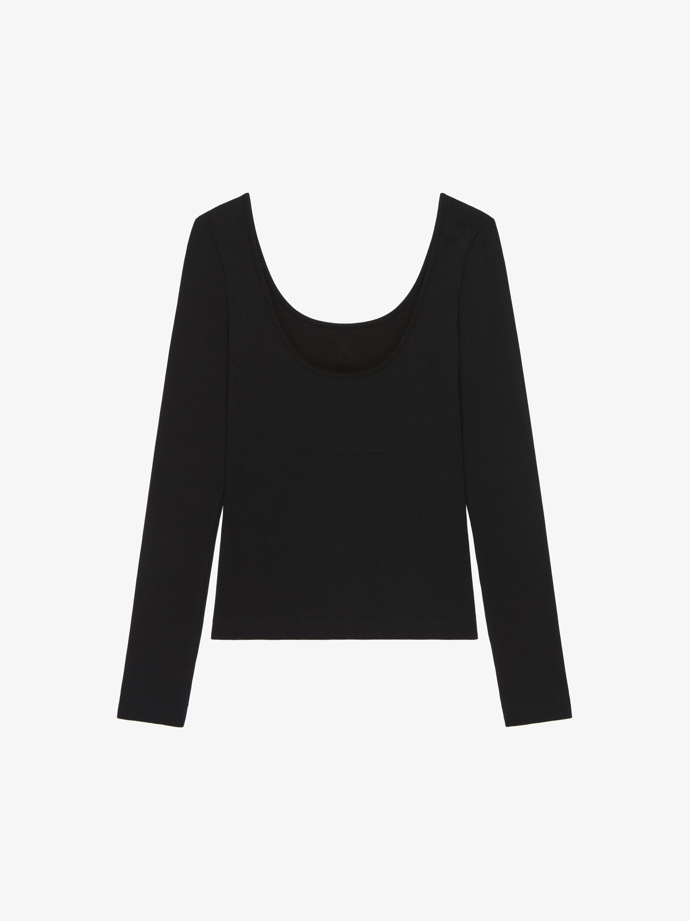 SLIM FIT TOP IN COTTON WITH 4G LIQUID DETAIL - 2