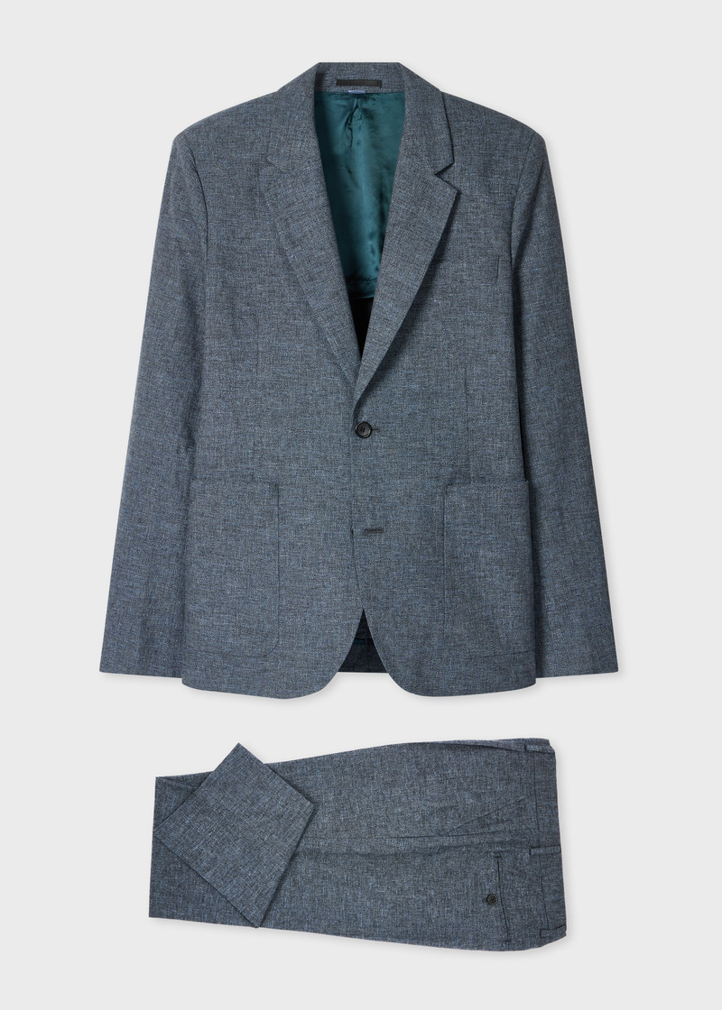 Slate Blue Cotton-Linen Melange Suit 1