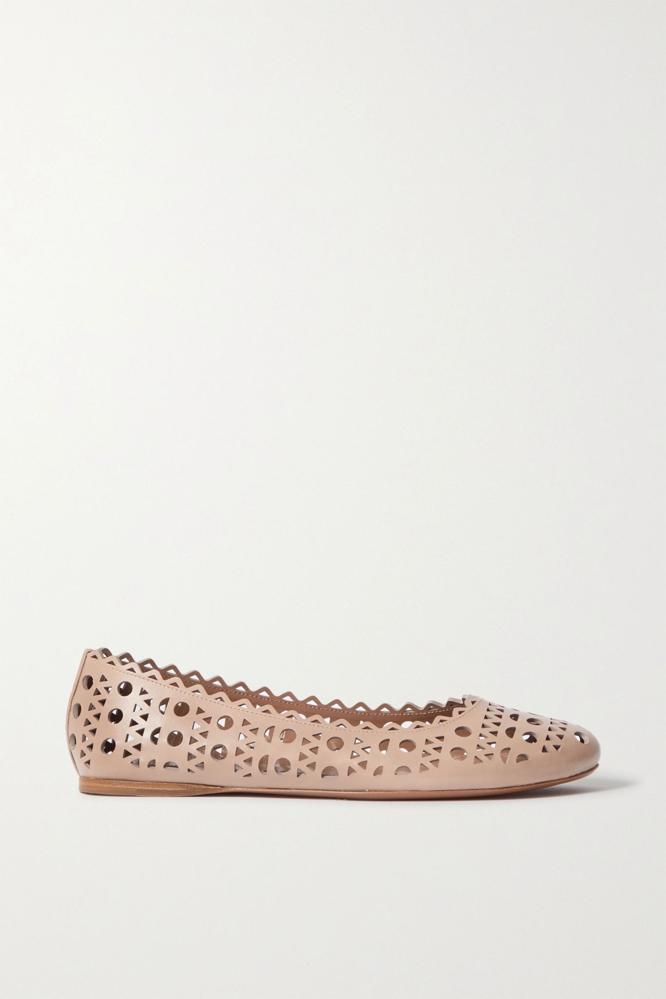 Laser-cut leather ballet flats - 1