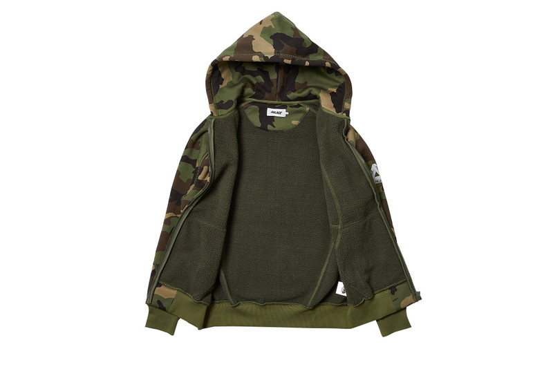 PALACE BONDED SHERPA ZIP HOOD CAMO outlook