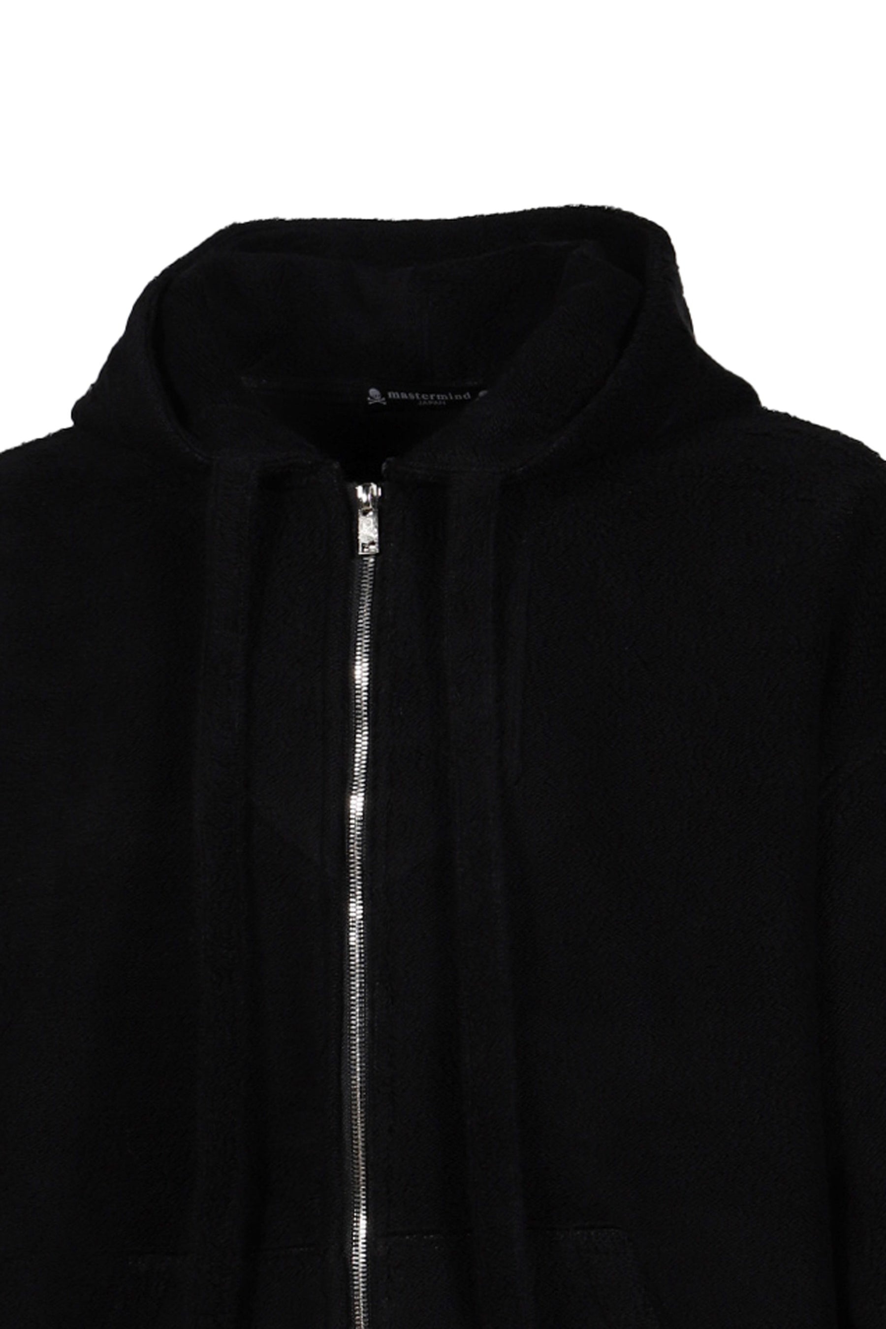 TERRY JACQUARD ZIP-UP MEXICAN PARKA / BLK - 4