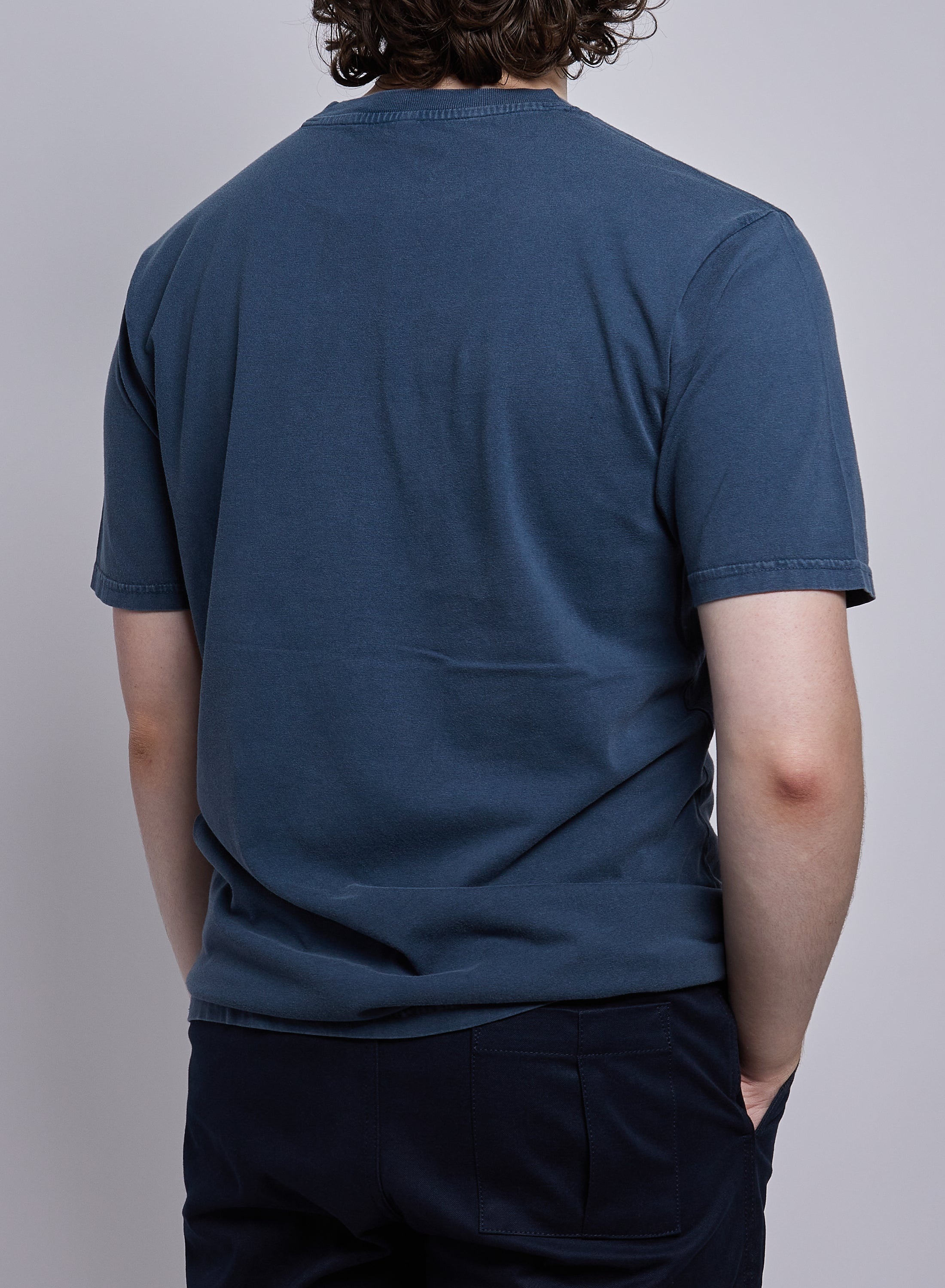 Classic Relaxed Fit Tee in Stone Wash Denim - 4