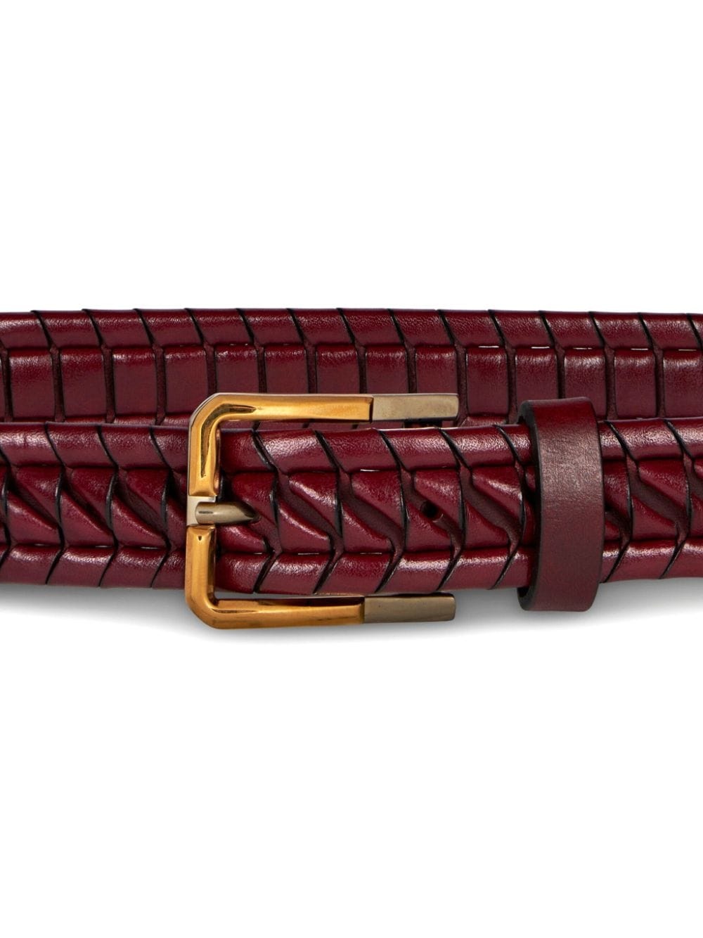 woven leather belt - 2