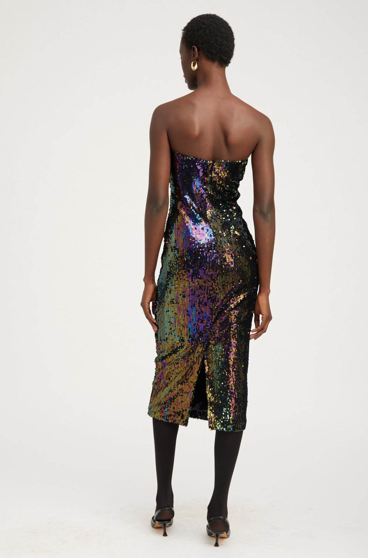 MULTI COLOR SEQUIN TUBE DRESS - 4